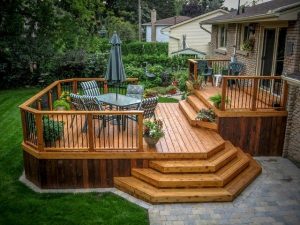 wood multip step deck