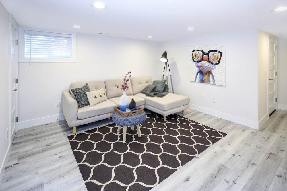 white and vinyl flooring basement finish