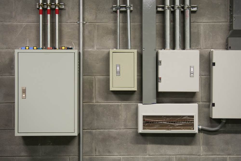 electrical junction boxes and panel with conduit